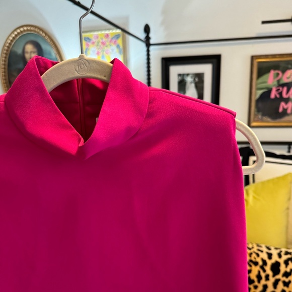 Zara shoulder pads short dress neon fuchsia - Picture 7 of 8